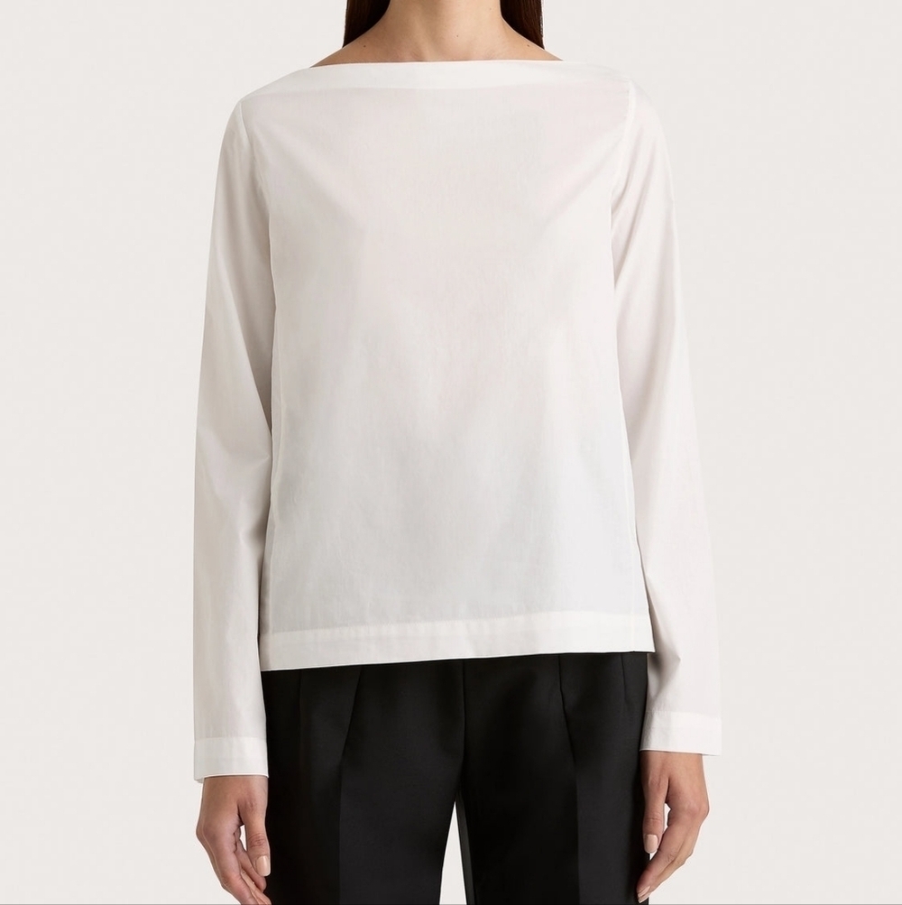 NWT Faithfull Aleza Top Blouse White 100% Cotton Flare Long Sleeve NEW Size Med